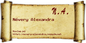 Névery Alexandra névjegykártya